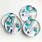 Crate & Barrel Outdoor Ionna Melamine Dinner Plates, Set of 4