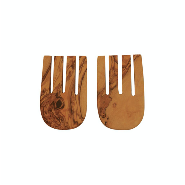 Olive Wood Salad Hands