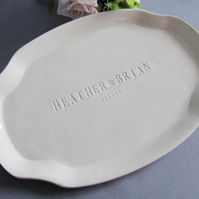 Wedding Gift, Engagement Gift or Signature Guestbook Platter - Personalized with Names and Date