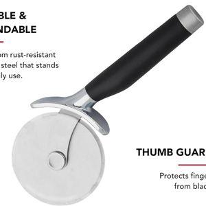 KitchenAid Classic Pizza Wheel with Sharp Blade For Cutting Through Crusts, Pies and More, Built In Finger Guard for Safety and Comfort Grip to Protect Fingers, Dishwasher Safe, 9-Inch, Black