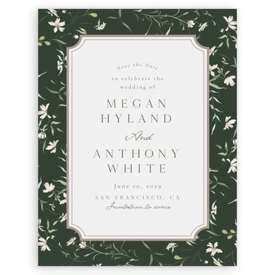 Deep Forest, Green Wedding Digital Save the Date - Vasara Portrait