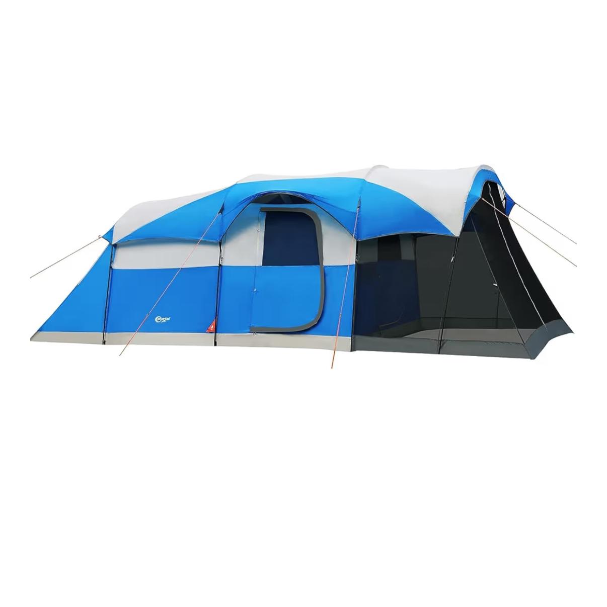 PORTAL 6/8/10 Person Family Camping Tent with Screen Room, Water Resistant Big Tunnel Tents with Rainfly, Large Family Tent for Camping, Outdoor, Patio