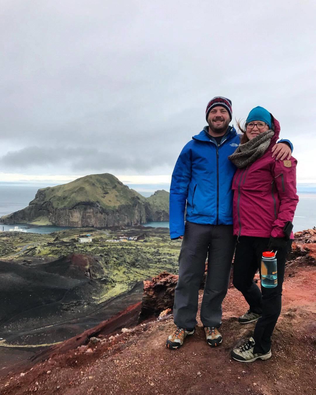 Vestmannaeyjar, or Westman Islands, Iceland on top of the volcano Heimaey, October 2017.