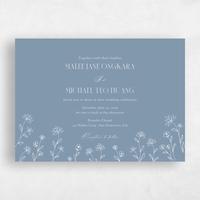 Blue Wedding Invitation - Durham Landscape