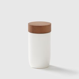 Marie Kondo Cloud White Ceramic Spice Jar with Bamboo Lid