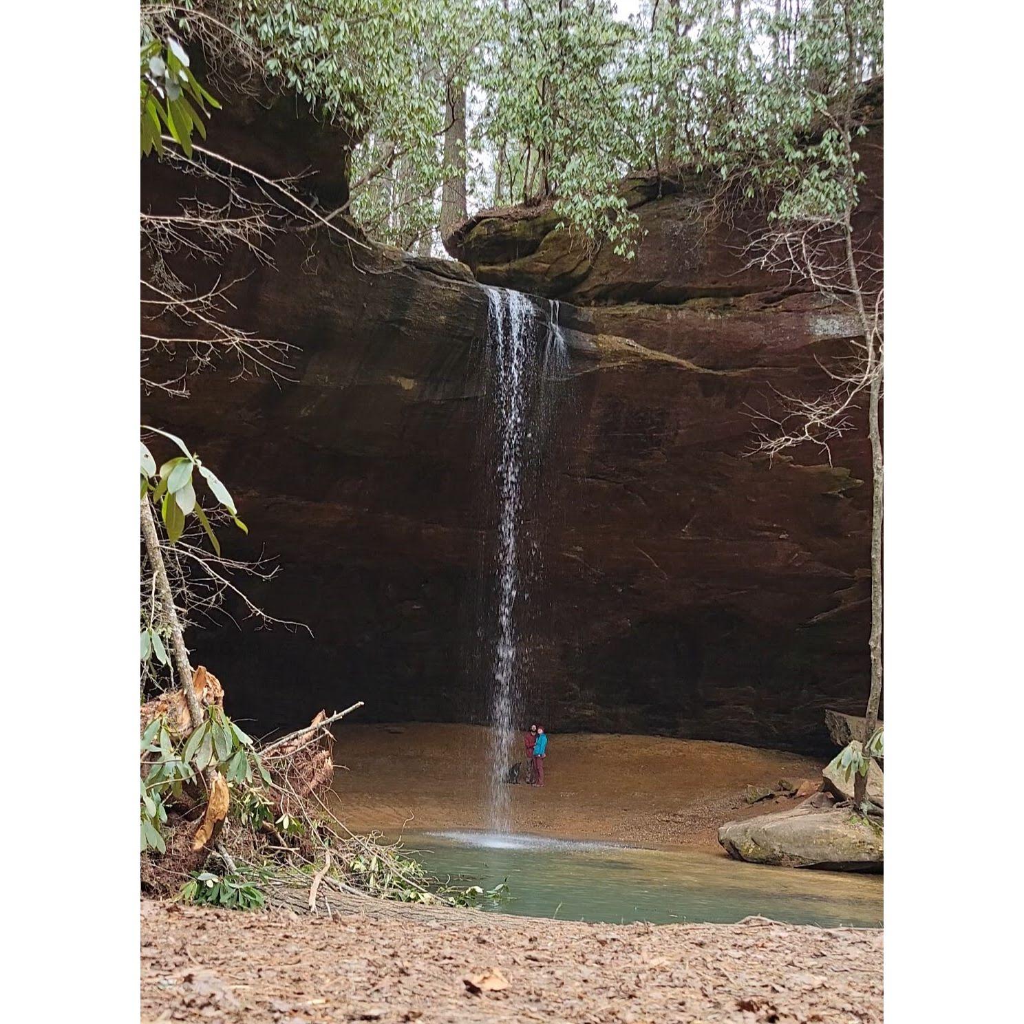 Copperas Falls in Red River Gorge. That's us back there!