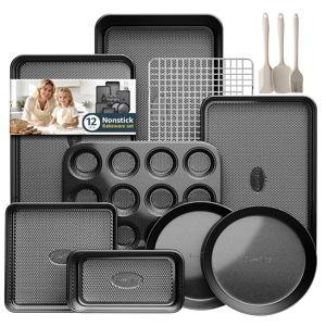 12-Piece Nonstick Bakeware Set, Black