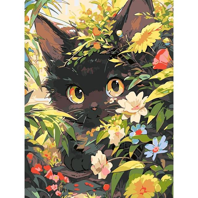 mjcakrn Paint by Numbers Kits for Adults-Cat Adult Paint by Numbers for Beginner- Paint by Number Kits on Canvas DIY Easy Acrylic Painting by Number for Home Room Decor Gift 16x20inch