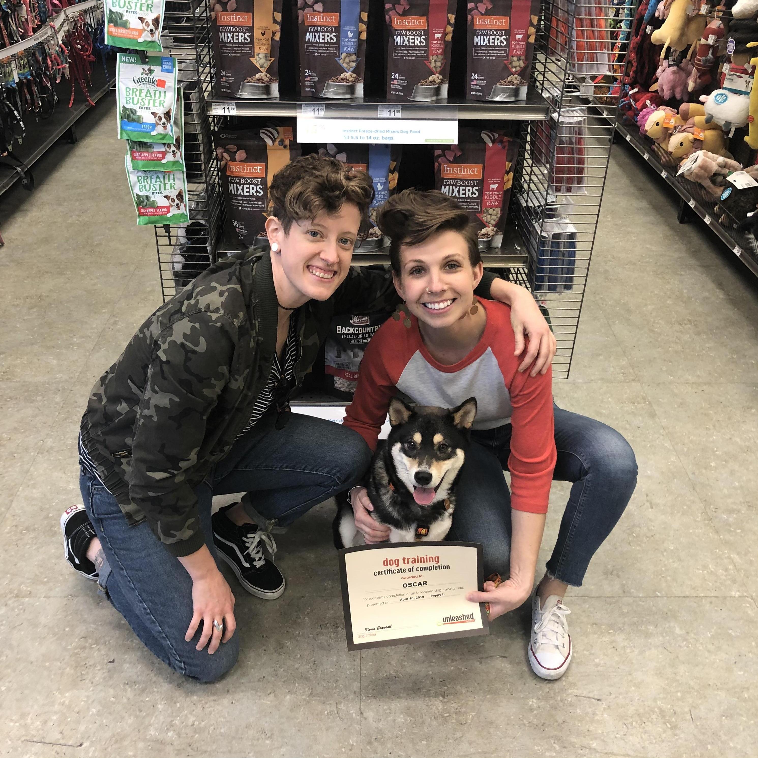 Ozzy graduates puppy training!