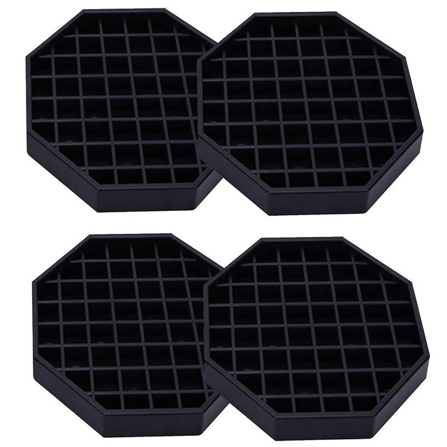 Happy Reunion Drip Trays 6" Coffee Countertop Octagon Drip Tray Black Plastic Coffee Drip Tray With Honeycomb Grid, Pack of 4 (4 Pcs 6")