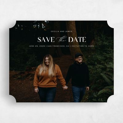 White Ticket Wedding Save the Date - Margret Photo