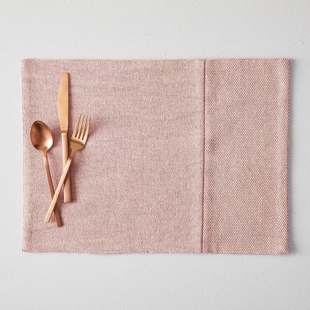 Cotton Canvas Placemat, Set of 2 , Pink Stone