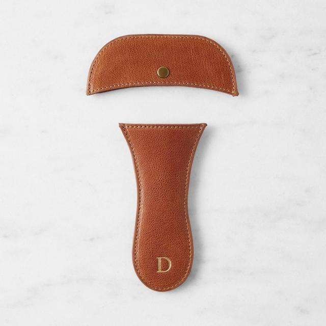 Lodge Blacklock Skillet Leather Handle Holder Set, Light Brown