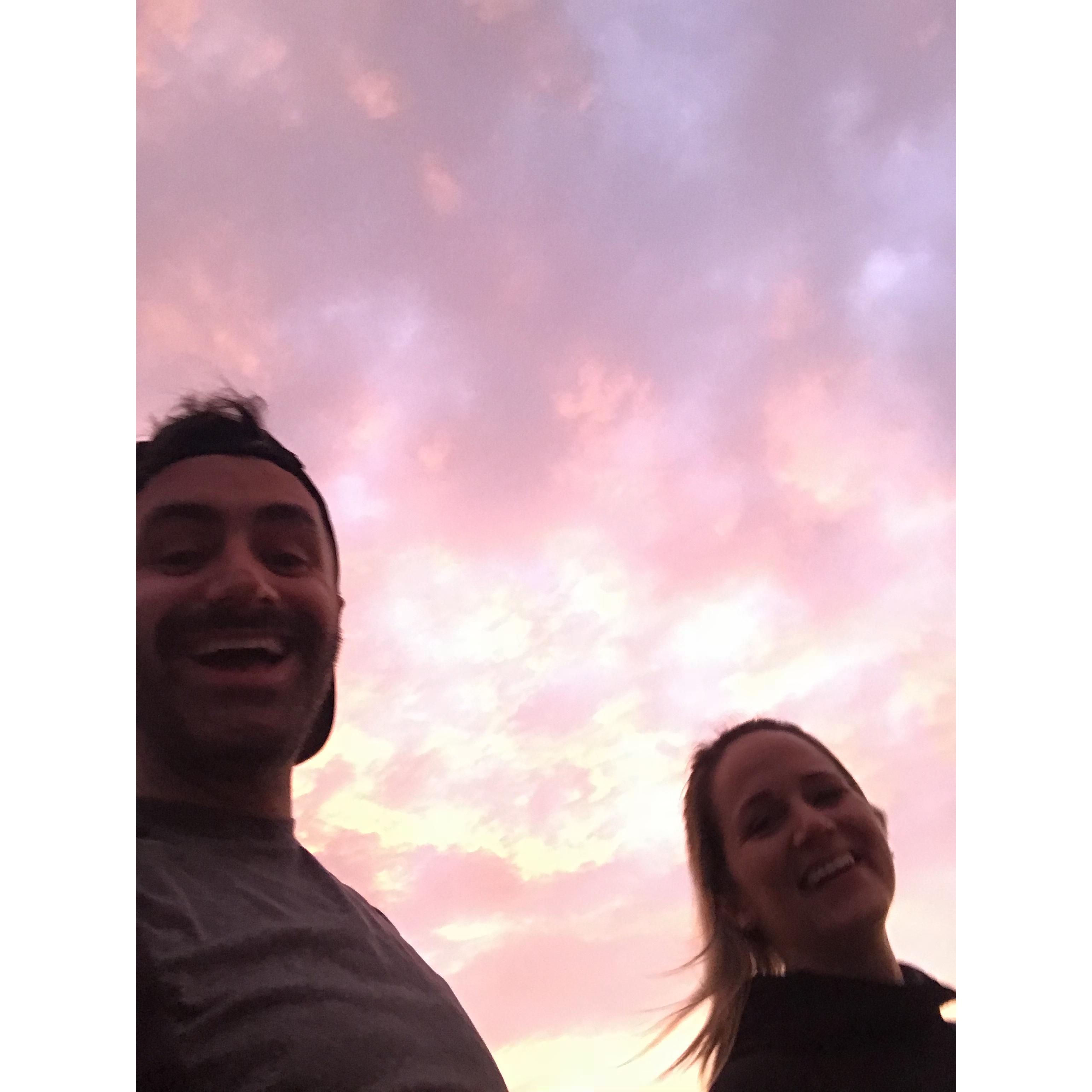 Running around in the city