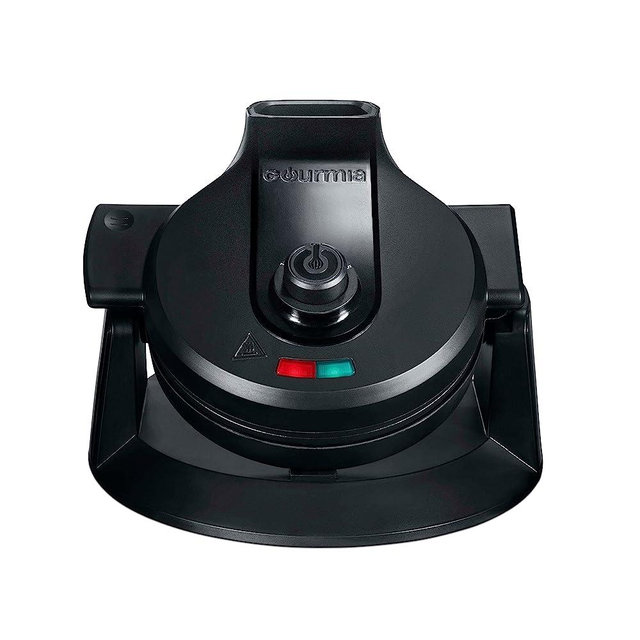Gourmia GWM468 Dual Pour Waffle Maker with Easy Pour Spout + Horizontal Pour, Angled Cooking, 5 Shade Settings, and Indicator Lights - Recipe Book Included