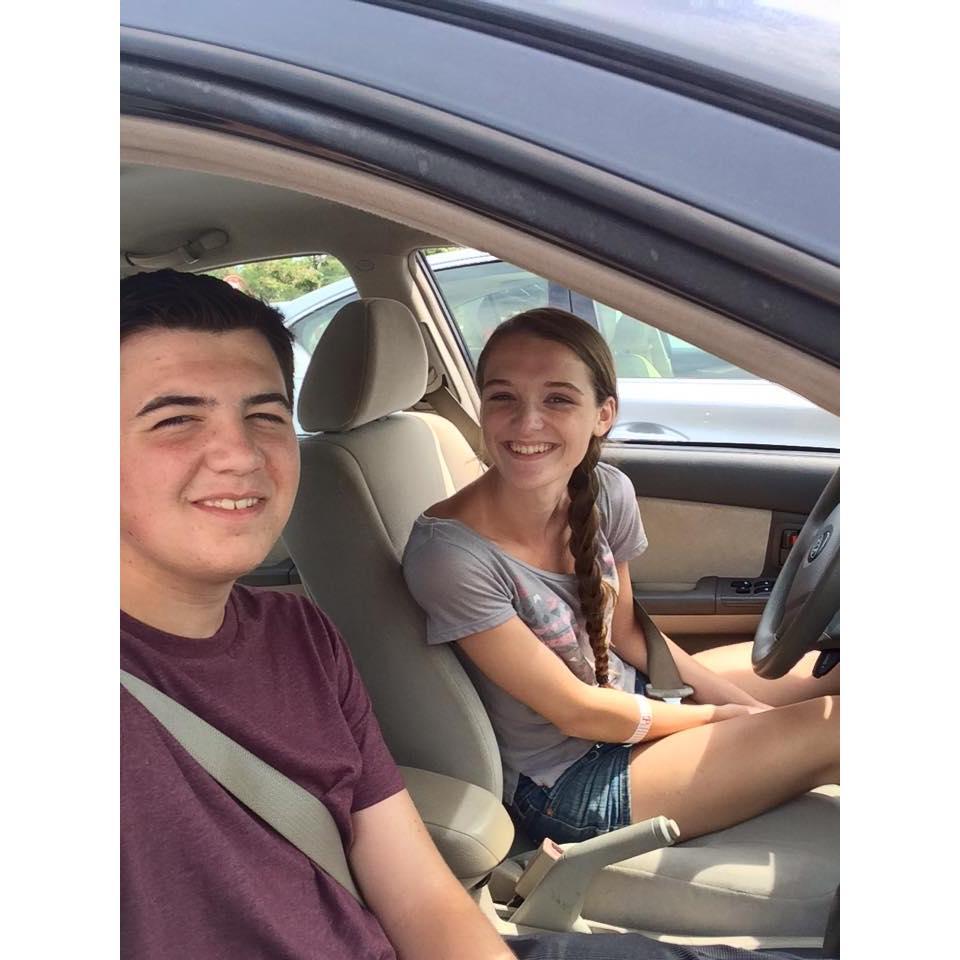 Our first photo together before we started dating, August 2015