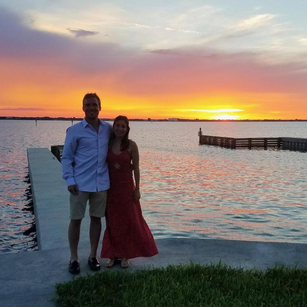 Enjoying the sunset at Melbourne Beach, FL
