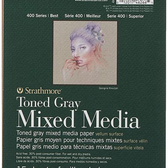Strathmore 400 Series Toned Gray Mixed Media Pad, 6"x8" Glue Bound, 15 Sheets per Pad