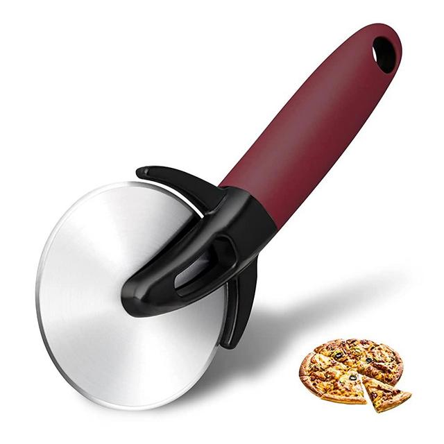 KUFUNG Pizza Cutter Wheel, Super Sharp Pizza Slicer with Non Slip Handle for Pizza, Pies, Waffles and Dough Cookies, Easy to Use and Clean (Red)
