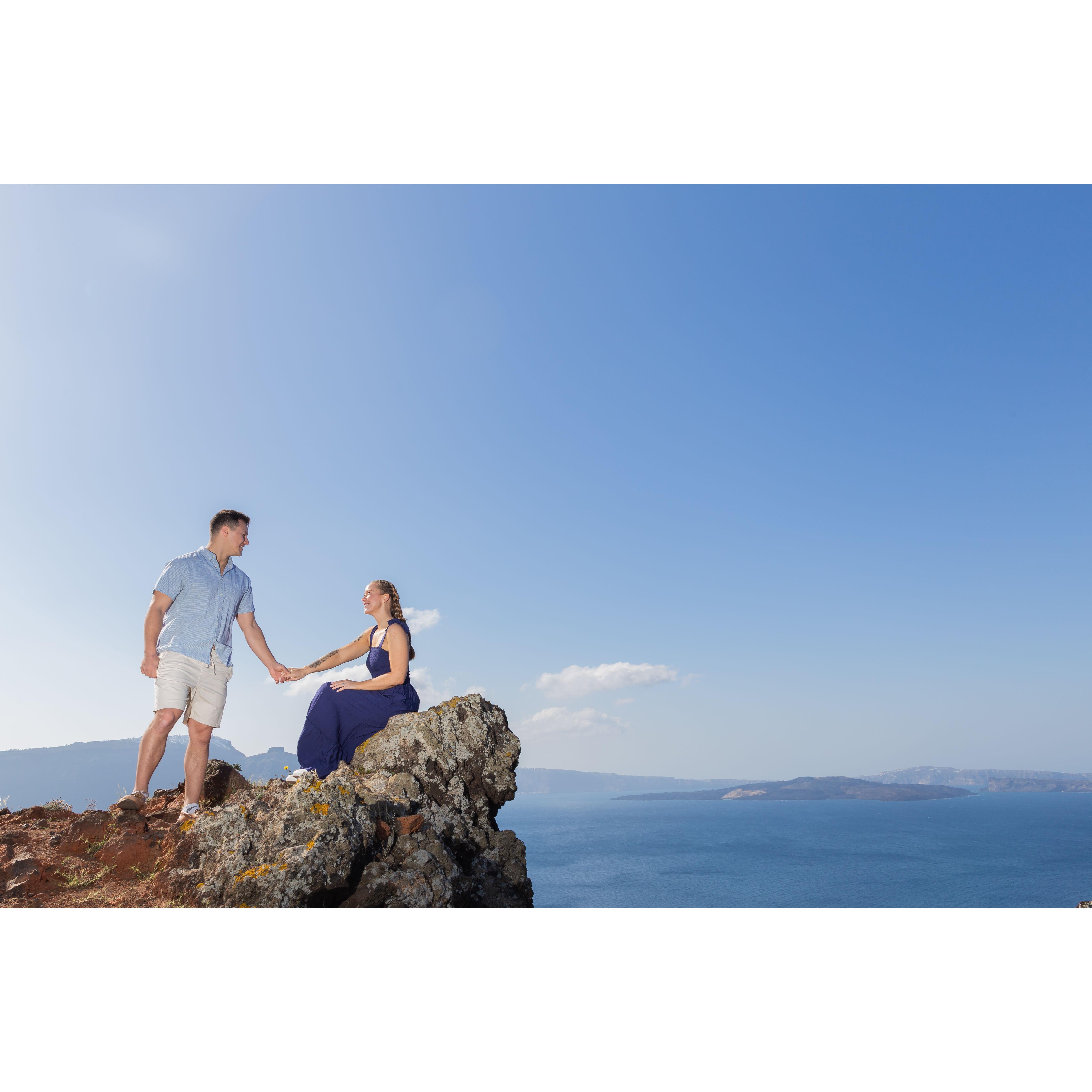 Patrick proposed to Sam in Greece!