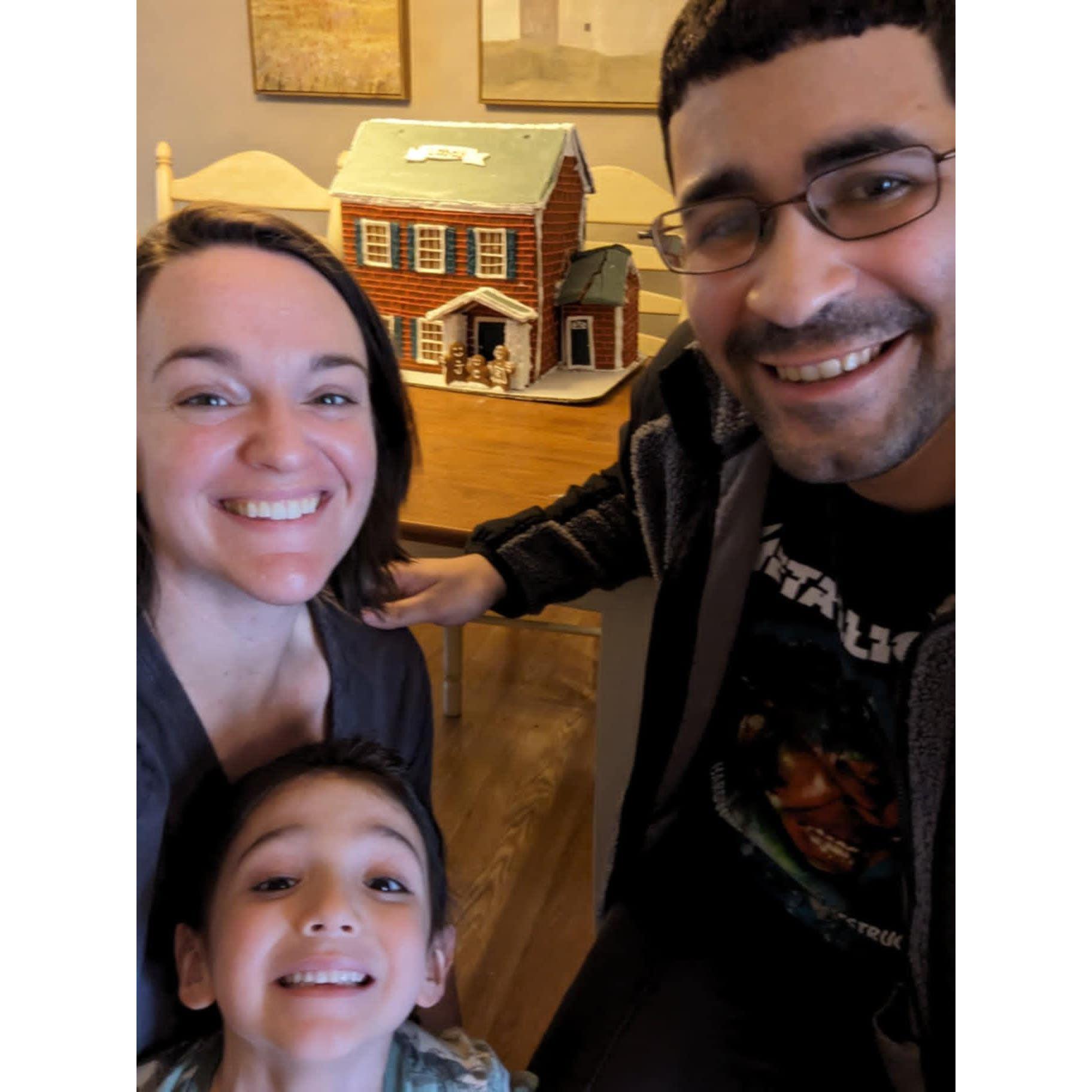 Julian gifted me a gingerbread house replica of our first home