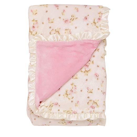 Little Me Vintage Rose Blanket with Satin Bow