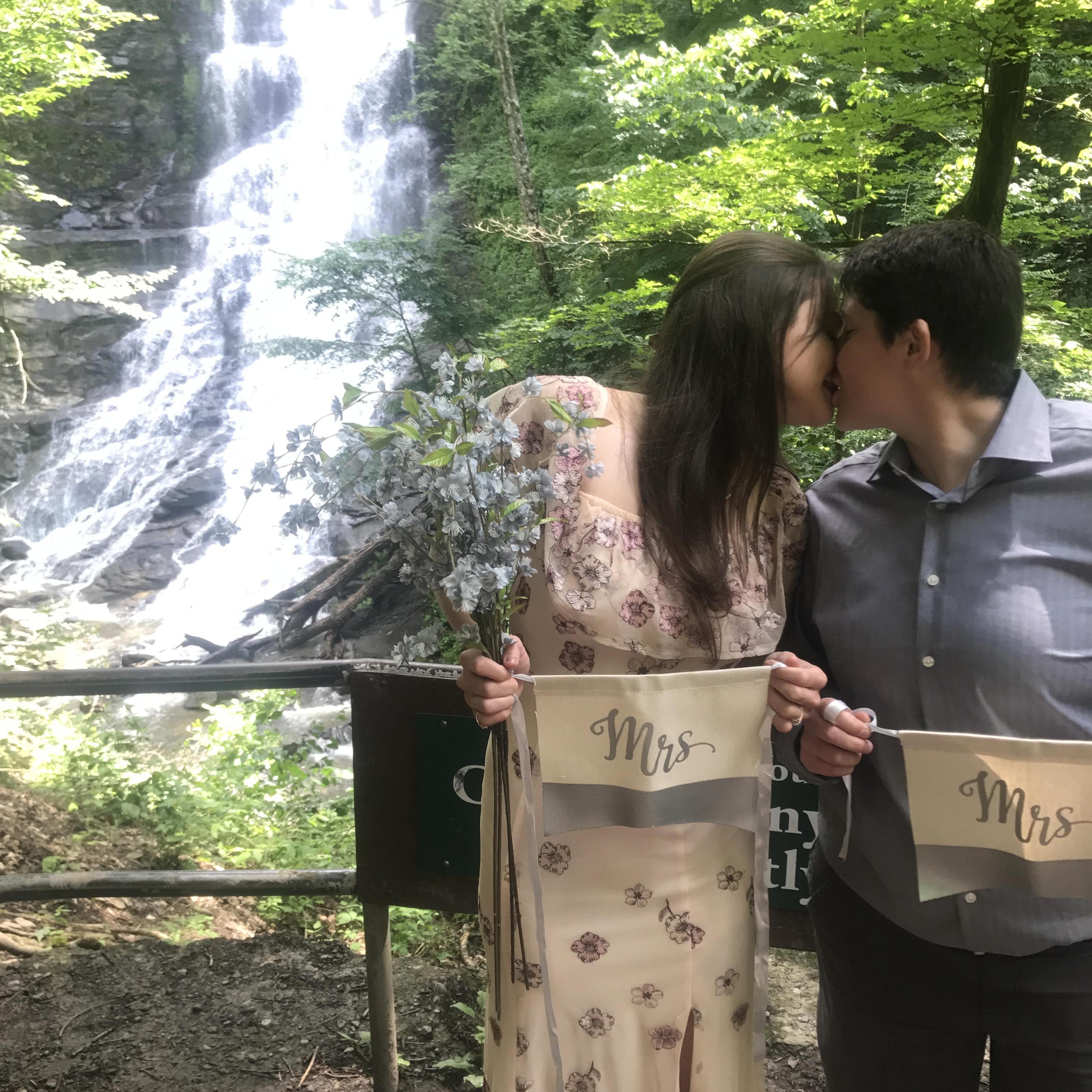Our first kiss joined together as mrs & mrs