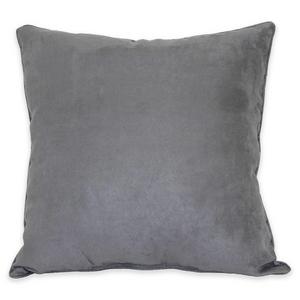 Heavy Suede with Welt Cord Throw Pillow in Pewter