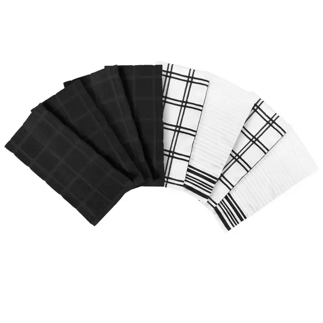 Our Table™ Everyday Assorted Kitchen Towels in Black (Set of 8)