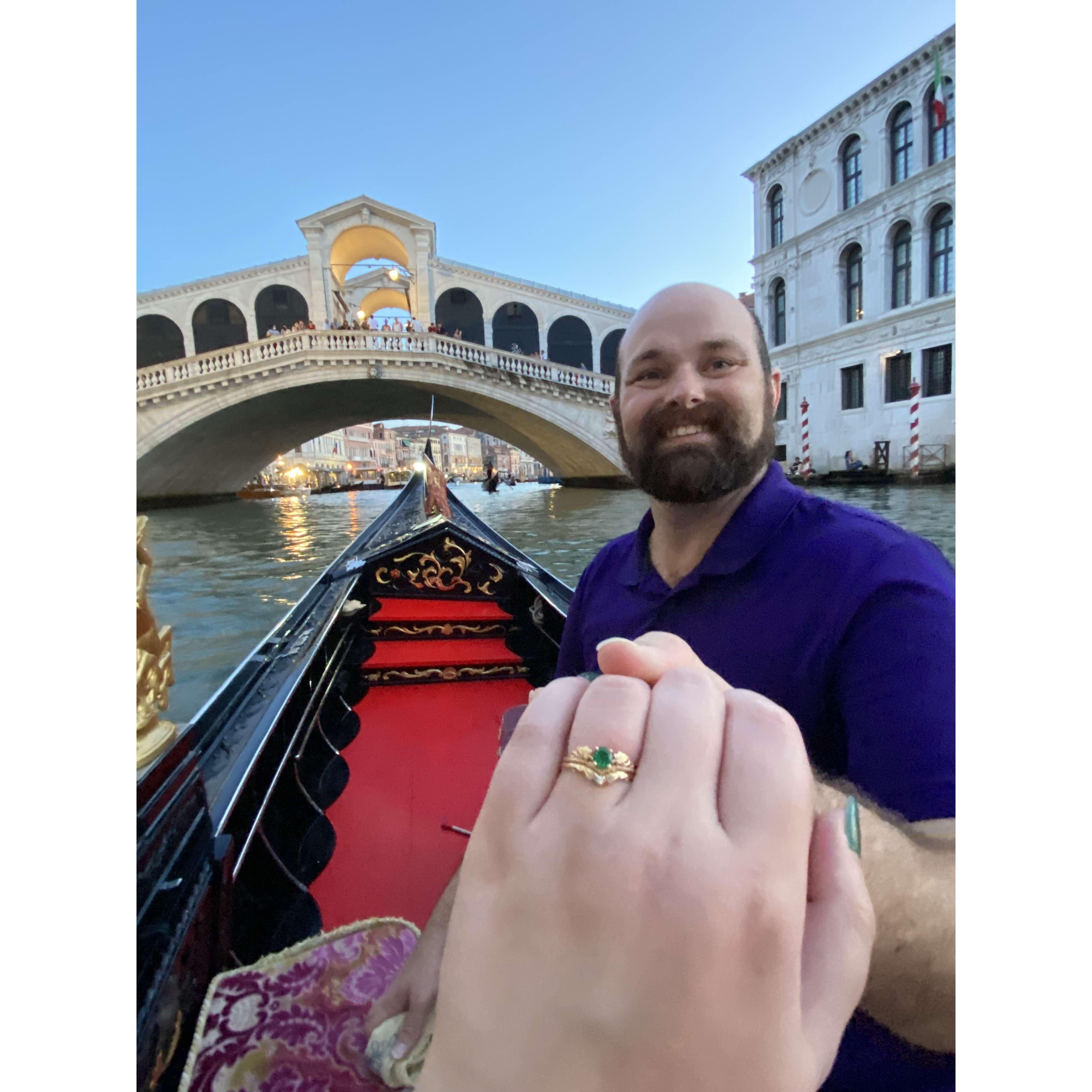 On a gondola ride shortly after the proposal, July 2022