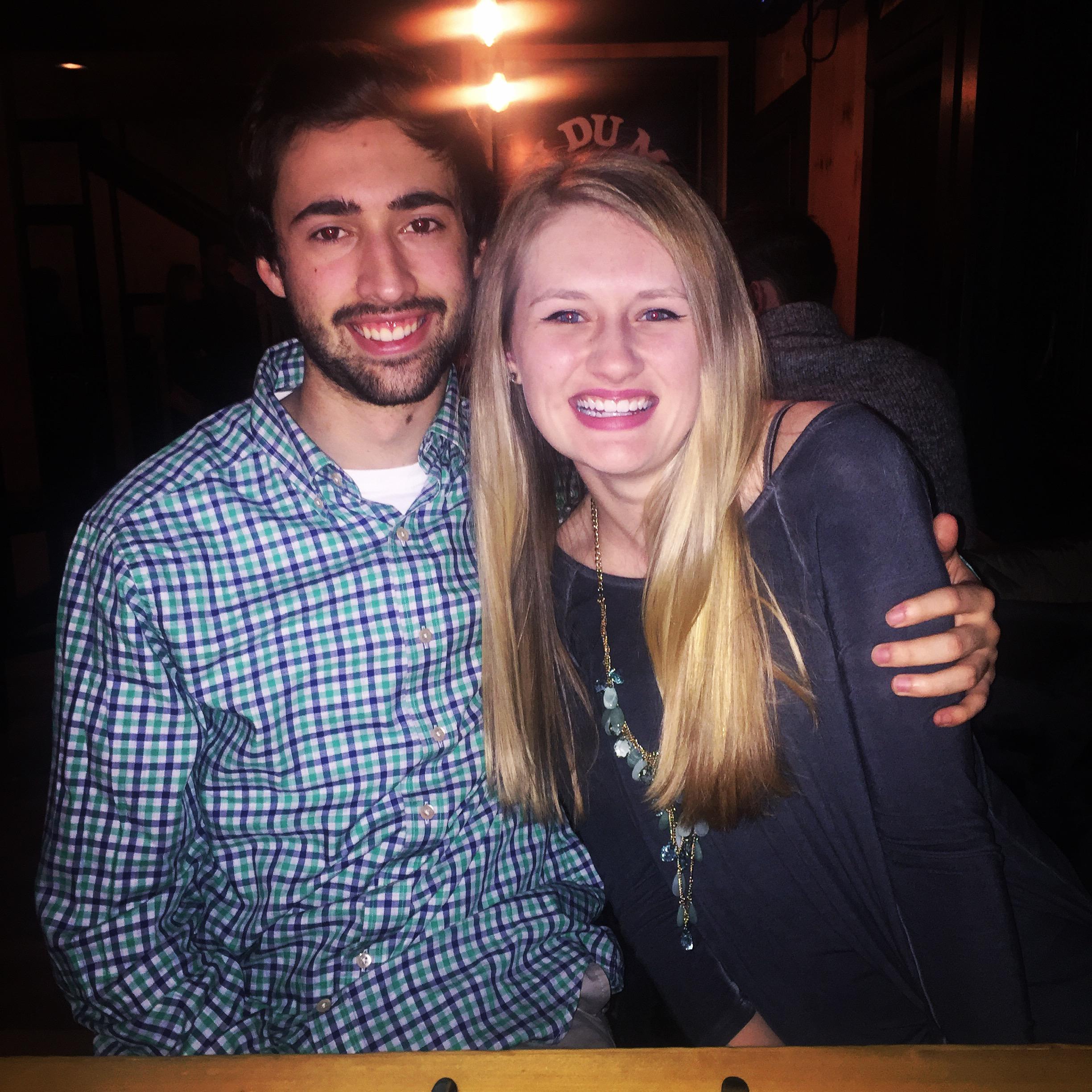 Our first dinner date (chaperoned by Zoie) at The Village Idiot in Lexington, KY