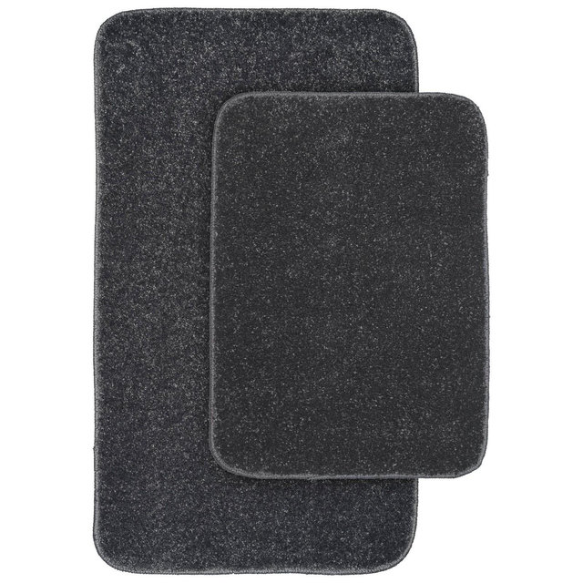Gramercy 2pc Washable Bathroom Rug Set Cinder Gray - Garland Rug