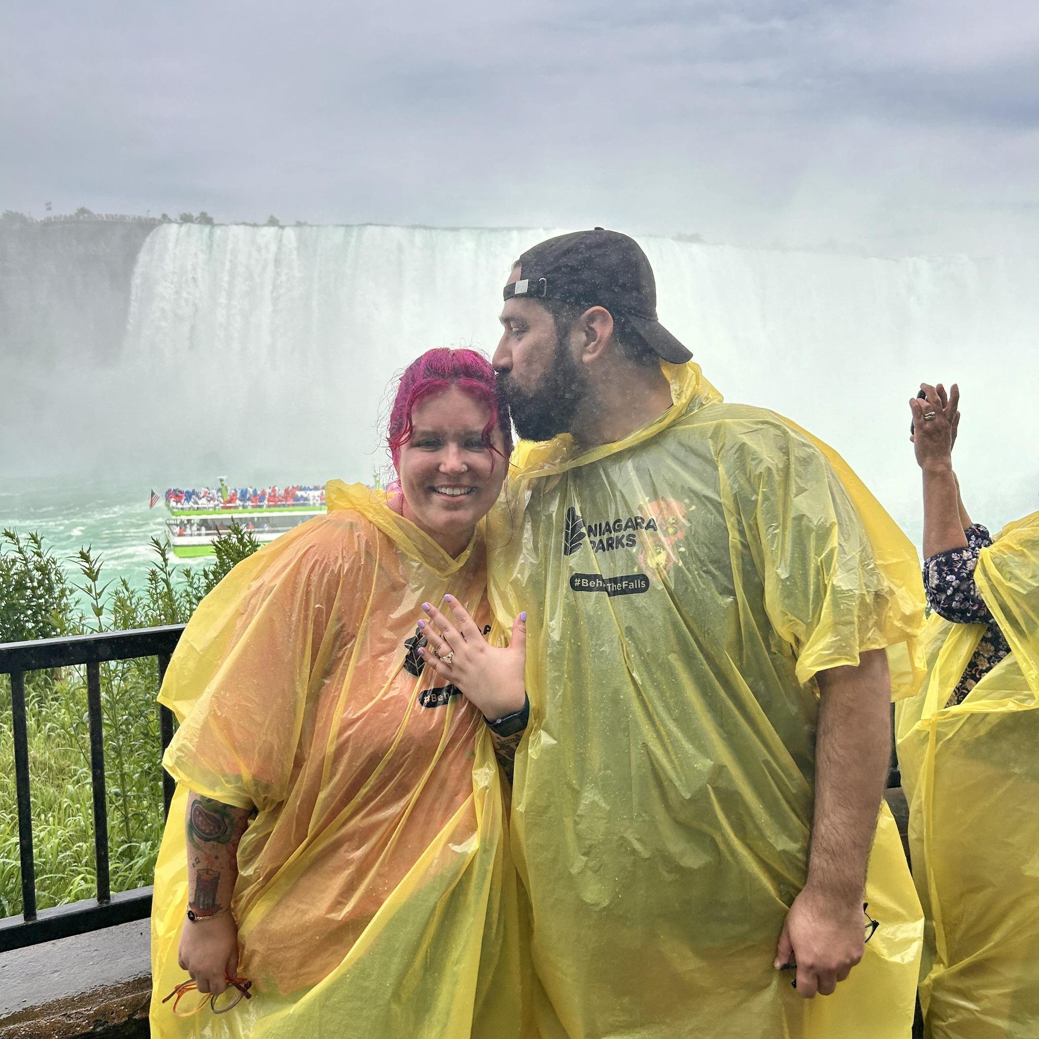 Right after getting engaged under the falls!
