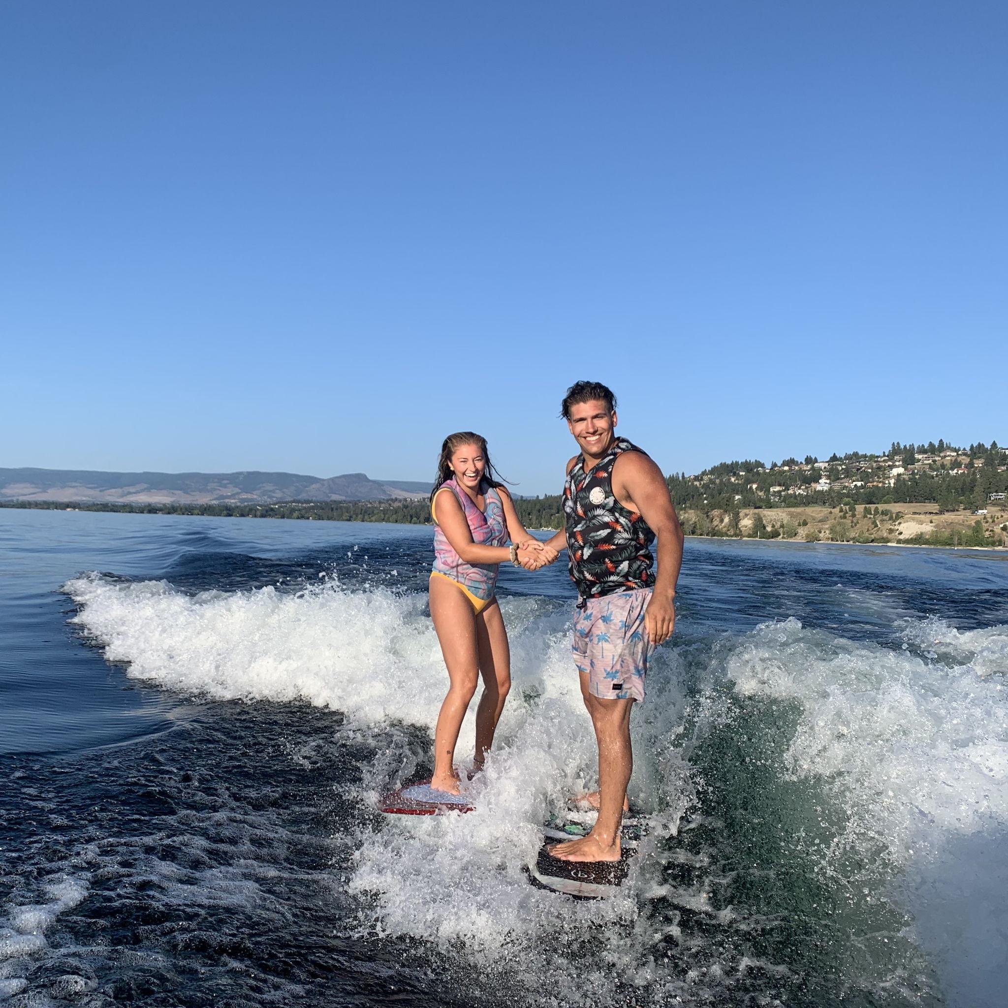 2019! Getting better at this double surf thing...