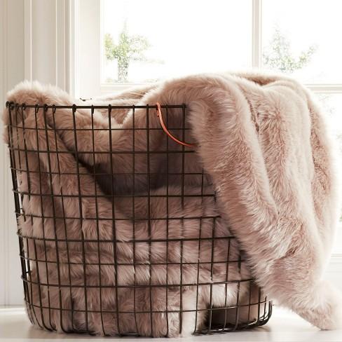 Extra Large Round Wire Decorative Storage Bin With Copper Handles - Threshold™