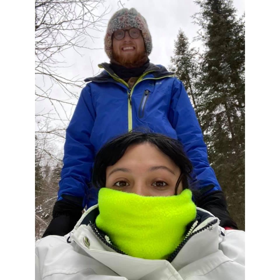 Quebec, Canada, 2020 - Sledding in the snow... our first snow trip!