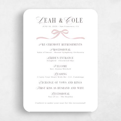 White Rounded Wedding Program - Cindra
