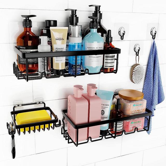 OMAIRA 6-Pack Shower Caddy, Bathroom Organizer, No Matte Black