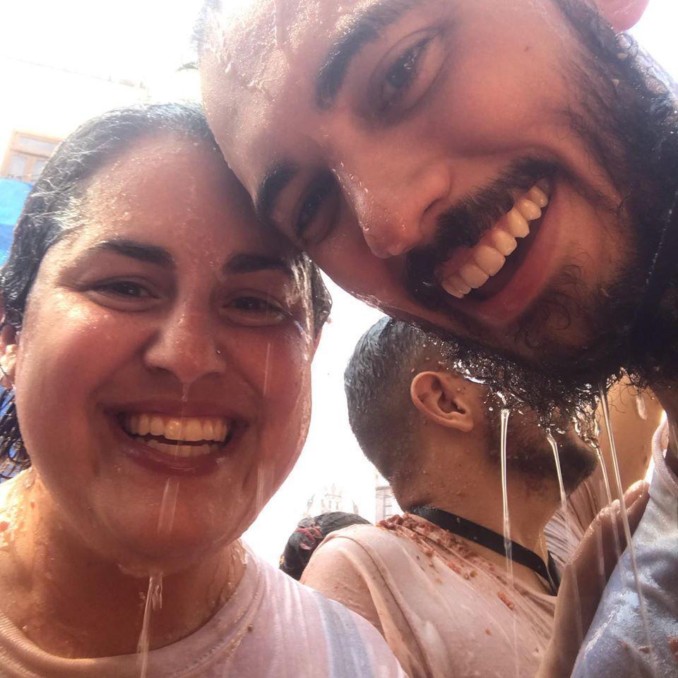 After we got power-washed at the end of the tomato throwing portion of the festival