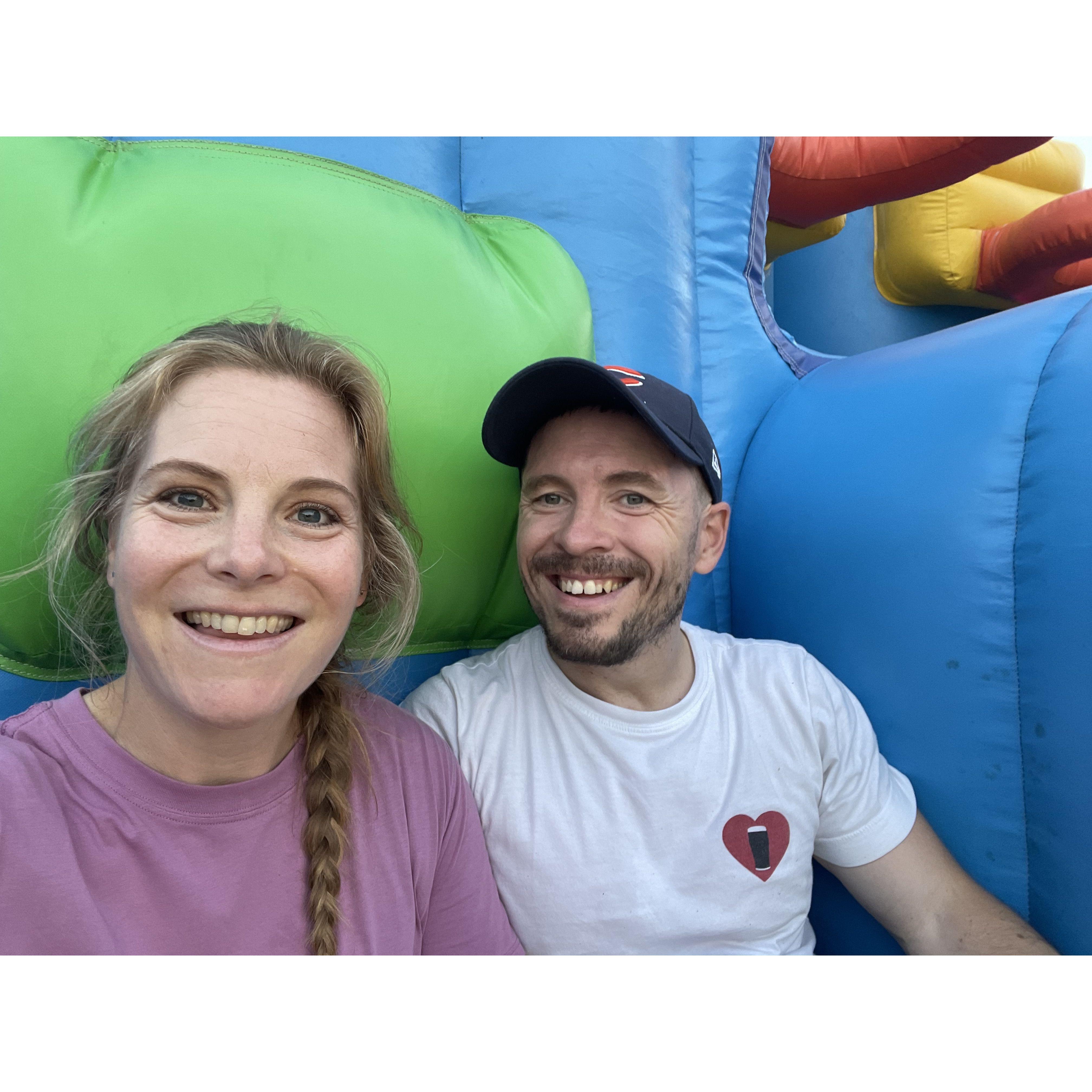 We’re just a couple of big kids at heart - enjoying the worlds largest bouncy castle