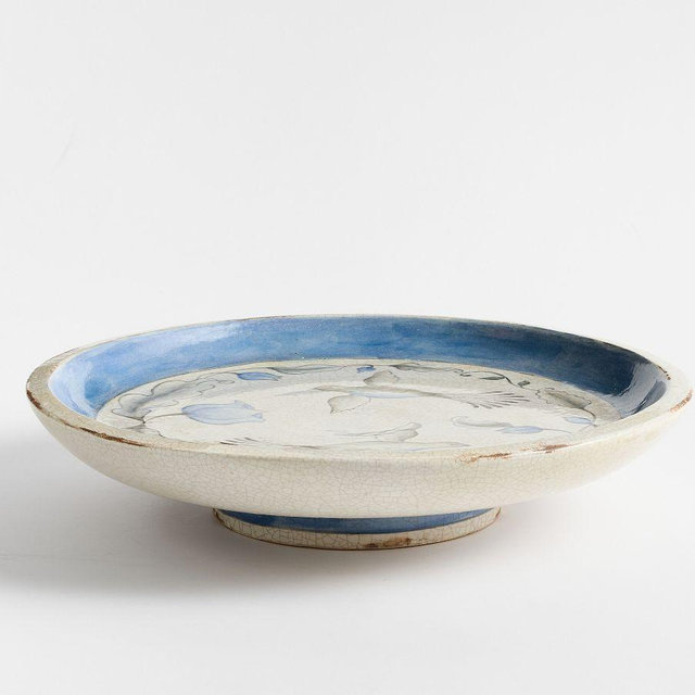Bird Print Pedestal Bowl