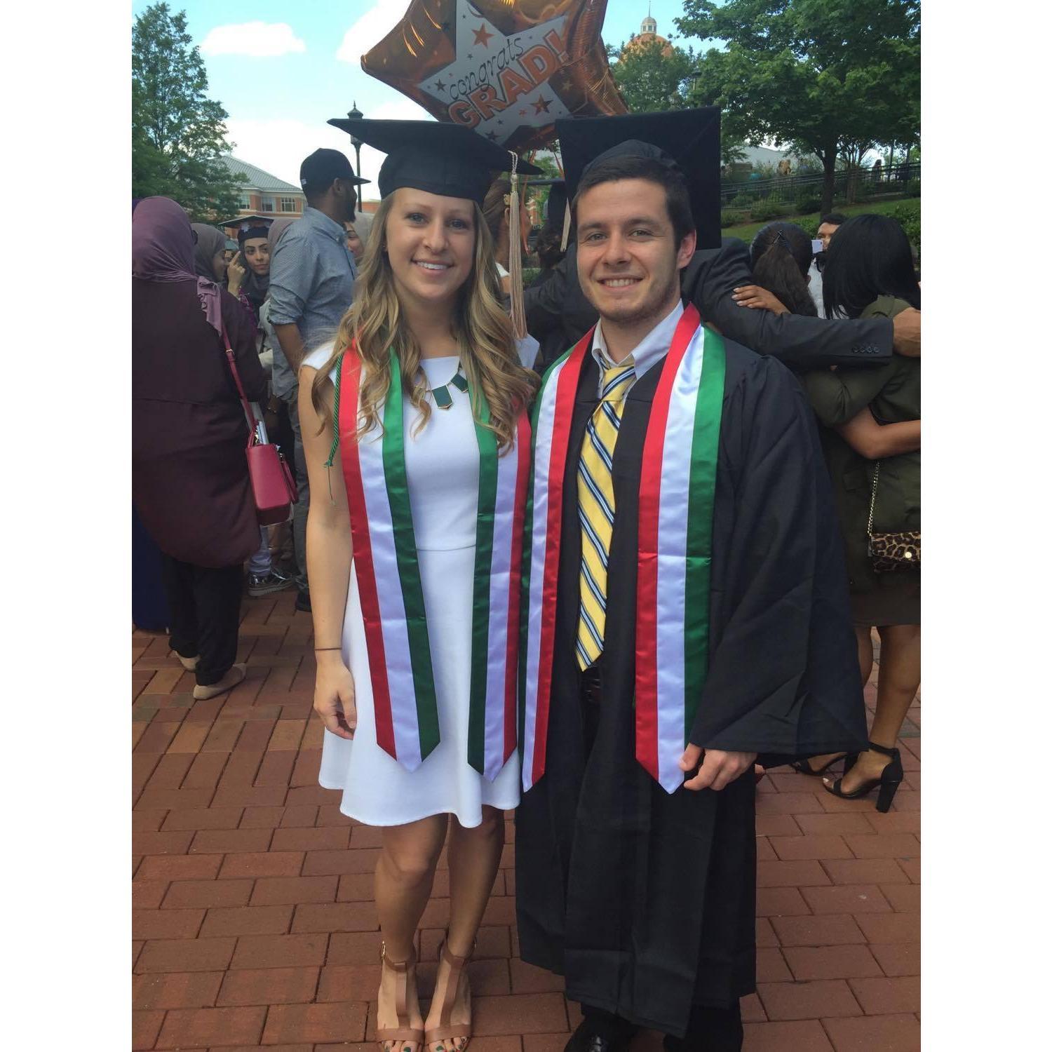 Graduation day in 2016 when we both graduated from Belk College of Business at UNC Charlotte
