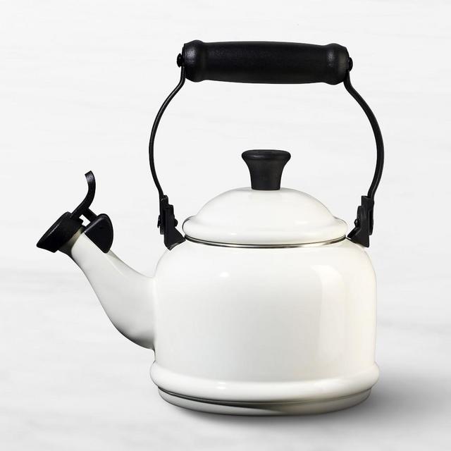 Le Creuset Enameled Steel Demi Teakettle, White