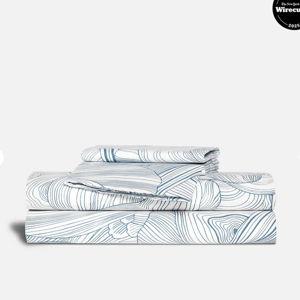 Sheet Set, Classic Percale, Queen | color: oyster in storm (blue)