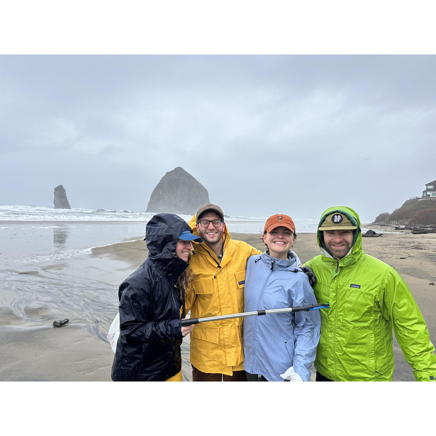 Over the holidays we go out for walks on the beach and pick up trash that the king tides bring in!