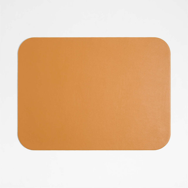 Rizzo Easy Care Recycled Leather Reversible Brown Rectangular Placemat