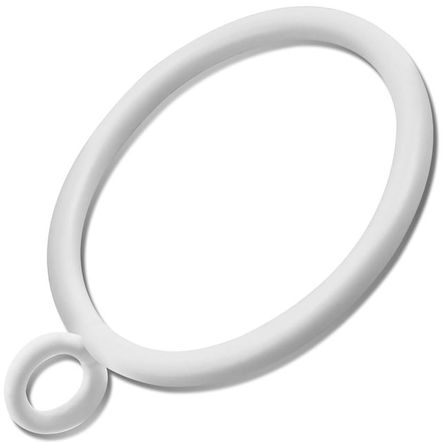 AMZSEVEN 44 Pack Curtain Rings with Eyelets, Metal Drapery Rings for Pinch Pleat Curtains, Drape Ring 1.5 Inch I D, Fits Up to 1.2 in Rod (White)