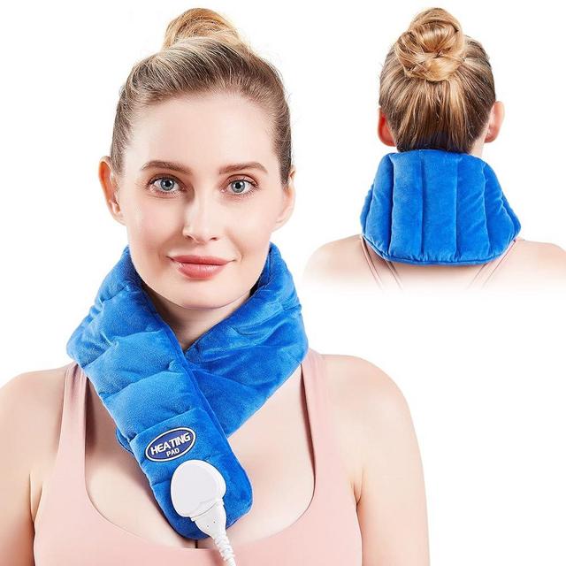 JOBYNA Neck Heating Pad, Hands-Free Electric Heated Neck Wrap for Neck Pain Relief, Upgraded Fast Neck Heat Pad, 10-90min Timer with Countdown, 86-158℉ Adjustable Temperature (Universal Size)