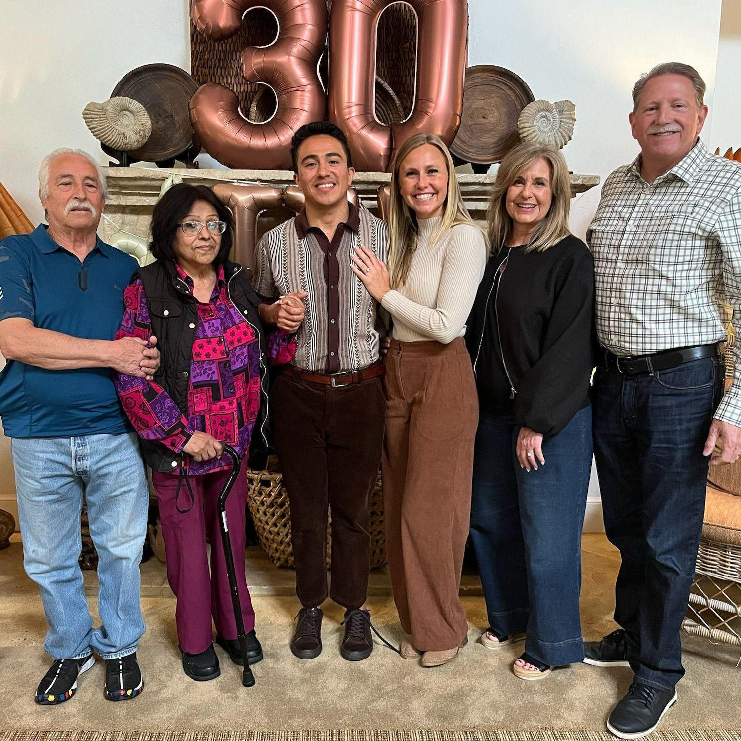 The first time our families met to celebrate our engagement and Devon's 30th birthday!