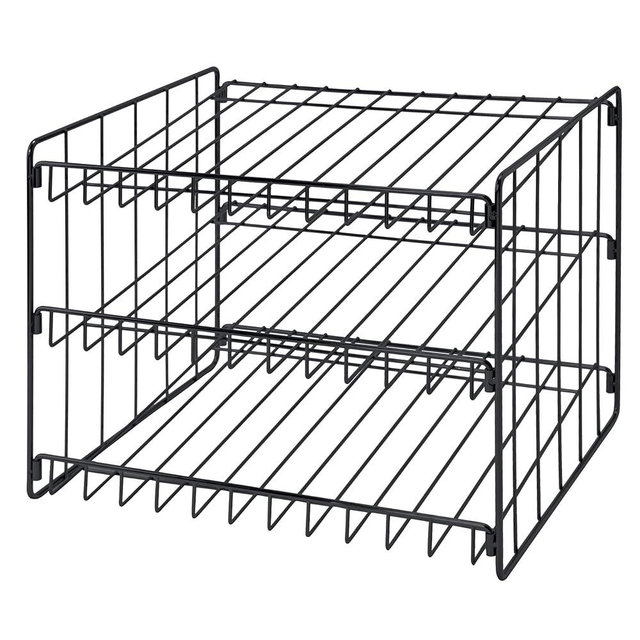 Kitchen Details 3 Tier Can Storage Organizer Rack in Black
